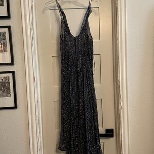 Anthropologie gray navy patterned jumpsuit